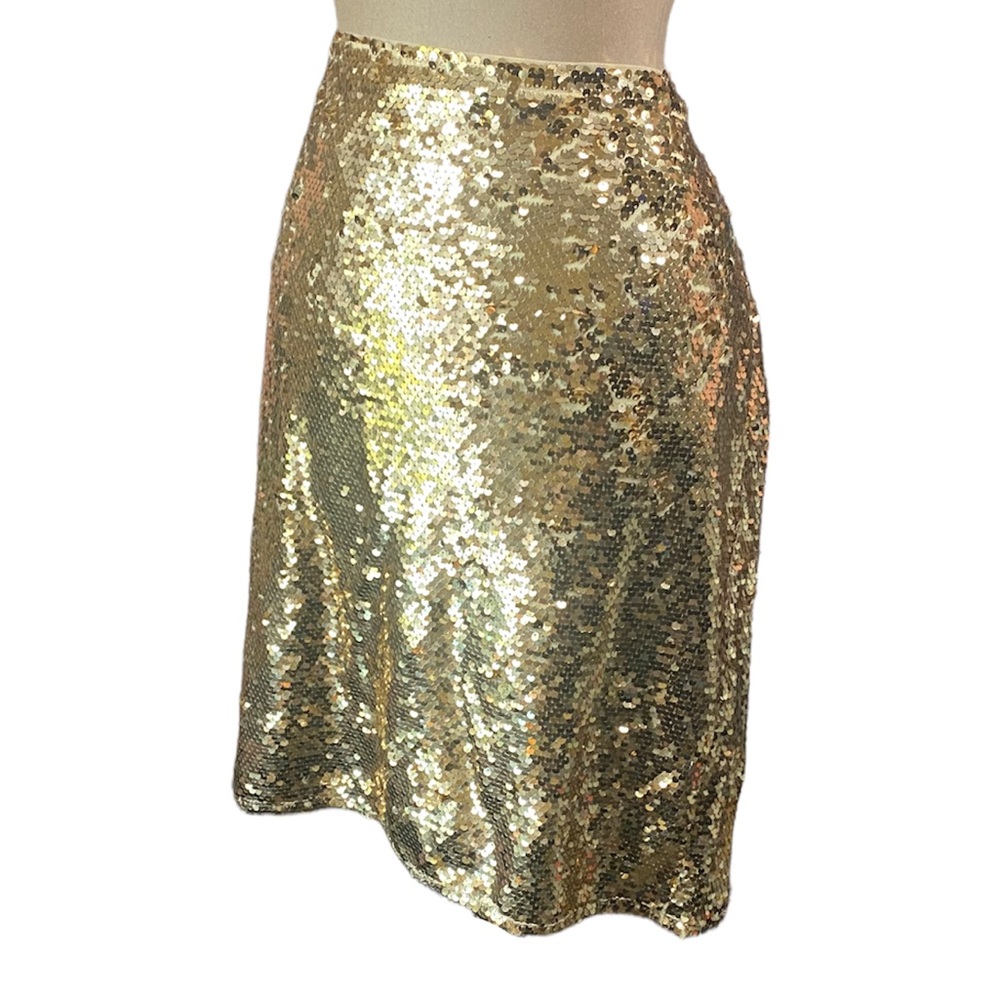 MARC NEW YORK Gold Sequined Skirt Size Large